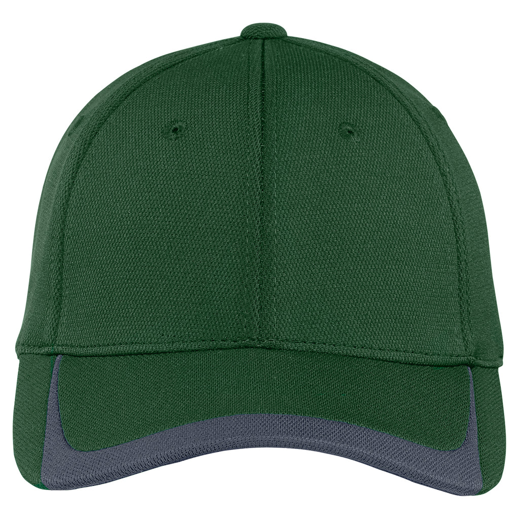 Sport-Tek Forest Green/Graphite Pique Colorblock Cap