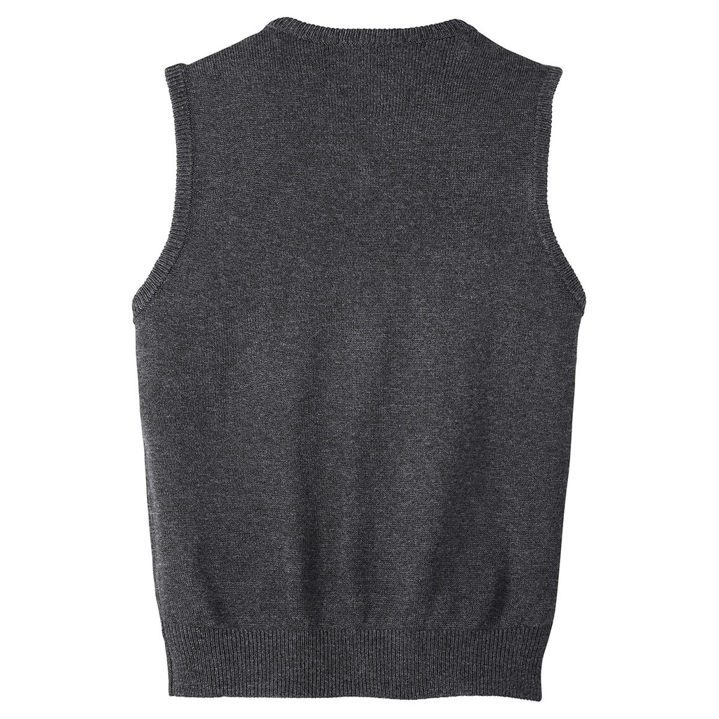 Port Authority Men's Charcoal Grey Value V-Neck Sweater Vest