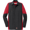 Red Kap Men's Black/Red Long Sleeve Ripstop Crew Shirt