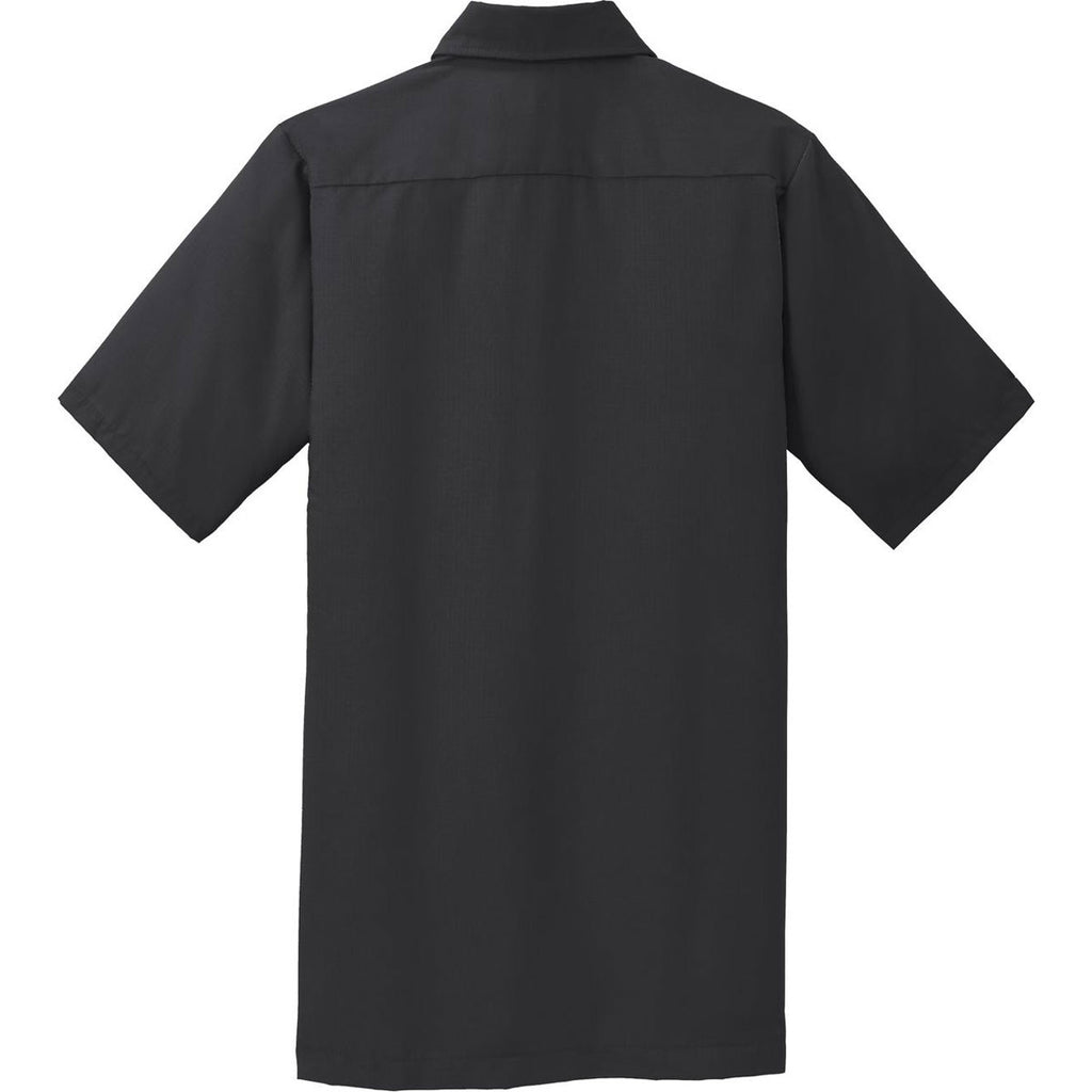 Red Kap Men's Black Short Sleeve Solid Ripstop Shirt