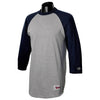 Champion Men's Grey/Navy Baseball T-Shirt