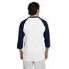 Champion Men's White/Navy Baseball T-Shirt