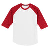Sport-Tek Men's White/Red Colorblock Raglan Jersey