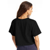 Champion Women's Black Cropped Reverse Weave T-Shirt