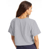 Champion Women's Oxford Grey Cropped Reverse Weave T-Shirt