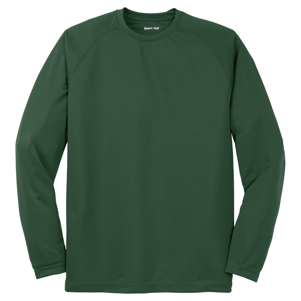 Sport-Tek Men's Forest Green Dry Zone Long Sleeve Raglan T-Shirt