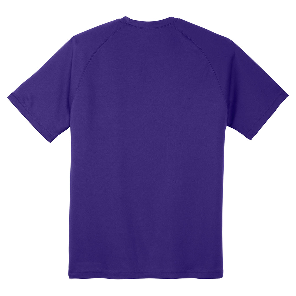 Sport-Tek Men's Purple Dry Zone Short Sleeve Raglan T-Shirt