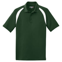 Sport-Tek Men's Forest Green/White Dry Zone Colorblock Raglan Polo