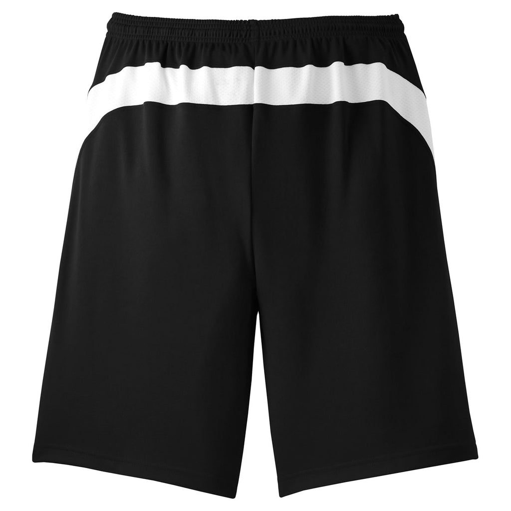 Sport-Tek Men's Black/White Dry Zone Colorblock Short