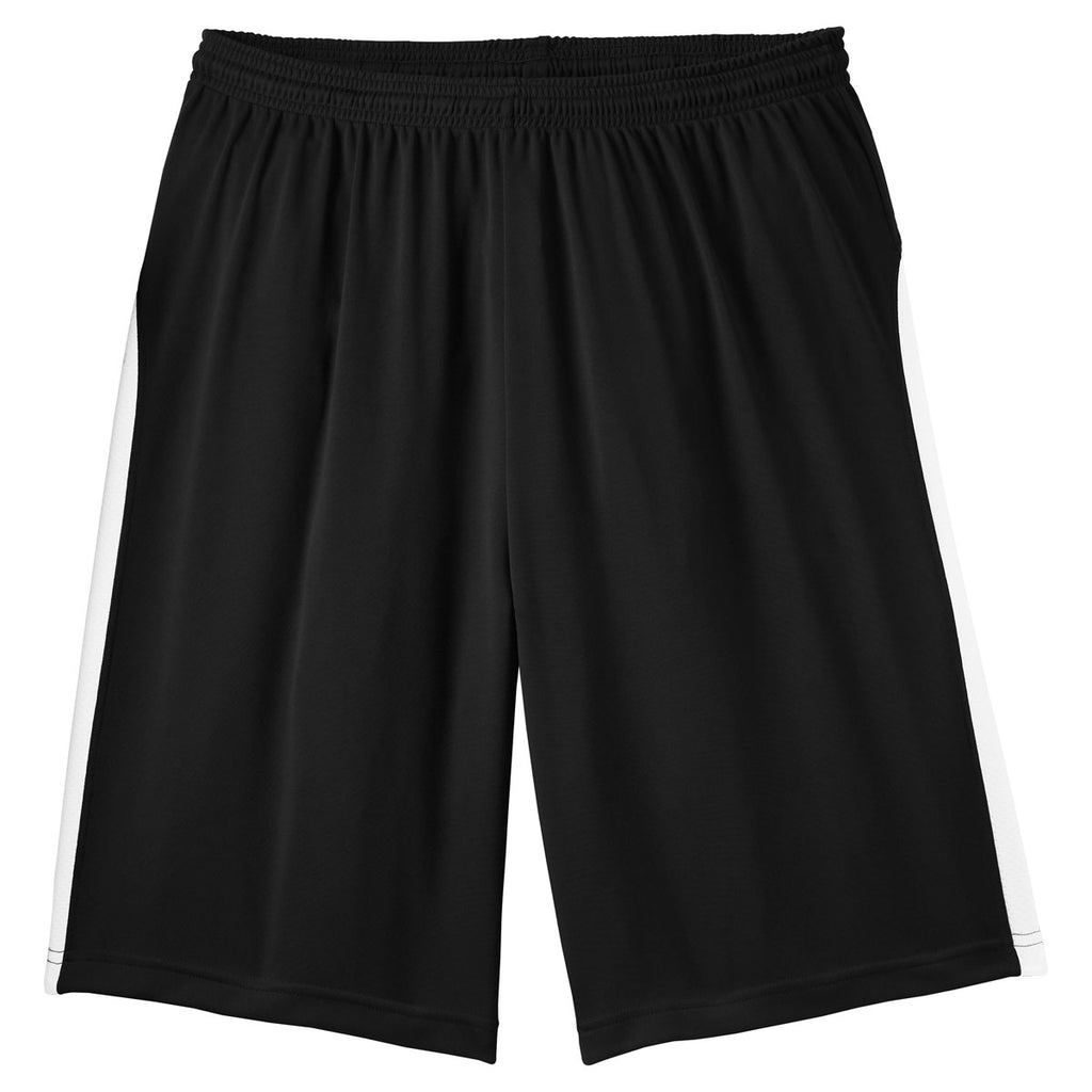 Sport-Tek Men's Black/White Dry Zone Colorblock Short