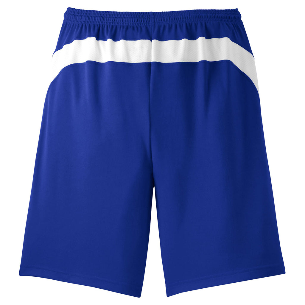 Sport-Tek Men's True Royal/White Dry Zone Colorblock Short