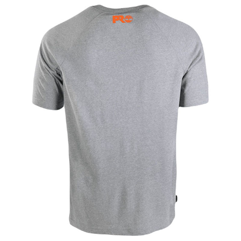 Timberland Men's Medium Grey Heather Core Reflective Pro Logo Short Sleeve T-Shirt