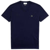 Lacoste Men's Navy Blue Short Sleeve Pima Cotton Jersey V-Neck T-Shirt