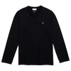 Lacoste Men's Black Long Sleeve Pima Cotton Jersey V-Neck T-Shirt