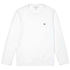 Lacoste Men's White Long Sleeve Pima Cotton Jersey Crewneck T-Shirt
