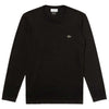 Lacoste Men's Black Long Sleeve Pima Cotton Jersey Crewneck T-Shirt