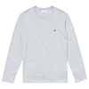 Lacoste Men's Silver Grey Chine Long Sleeve Pima Cotton Jersey Crewneck T-Shirt