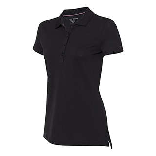 Tommy Hilfiger Women's Deep Knit Black Classic Fit Ivy Pique Sport Shirt