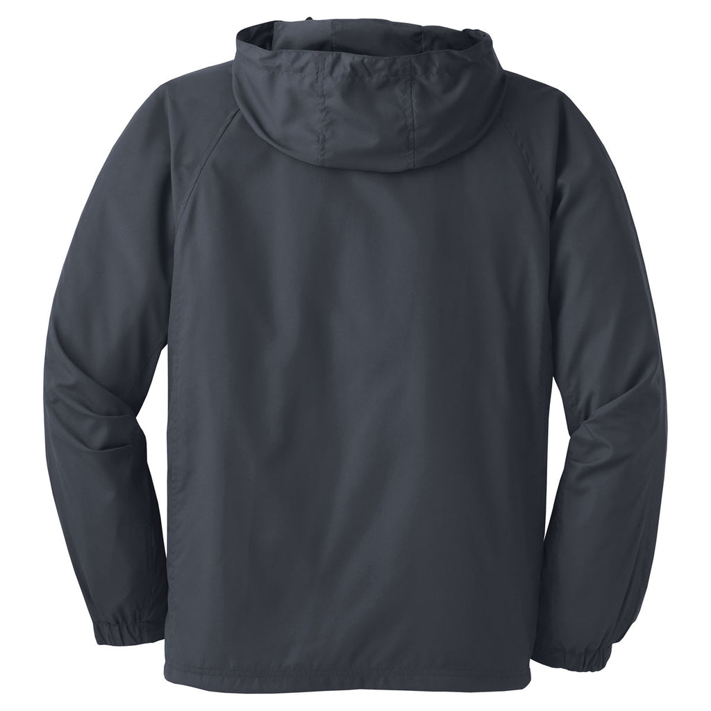 Sport-Tek Men's Graphite Grey Tall Hooded Raglan Jacket