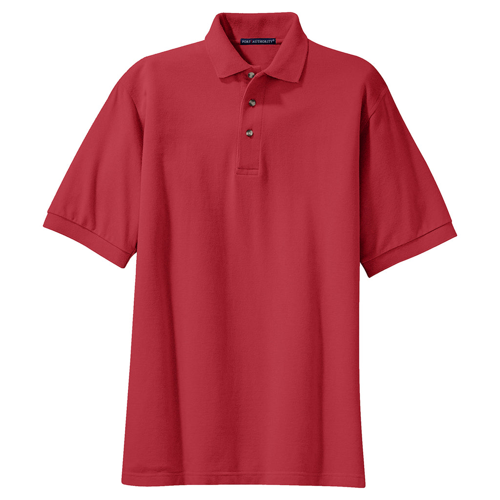 Port Authority Men's Sunset Red Tall Pique Knit Polo