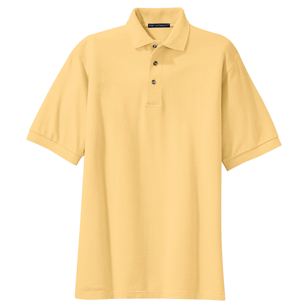 Port Authority Men's Yellow Tall Pique Knit Polo