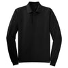 Port Authority Men's Black Tall Silk Touch Long Sleeve Polo