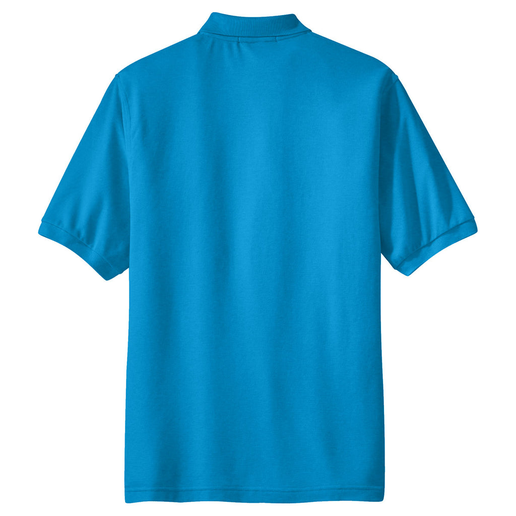 Port Authority Men's Turquoise Tall Silk Touch Polo