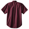 Port Authority Men's Burgundy/Light Stone Tall Short Sleeve Easy Care Shirt