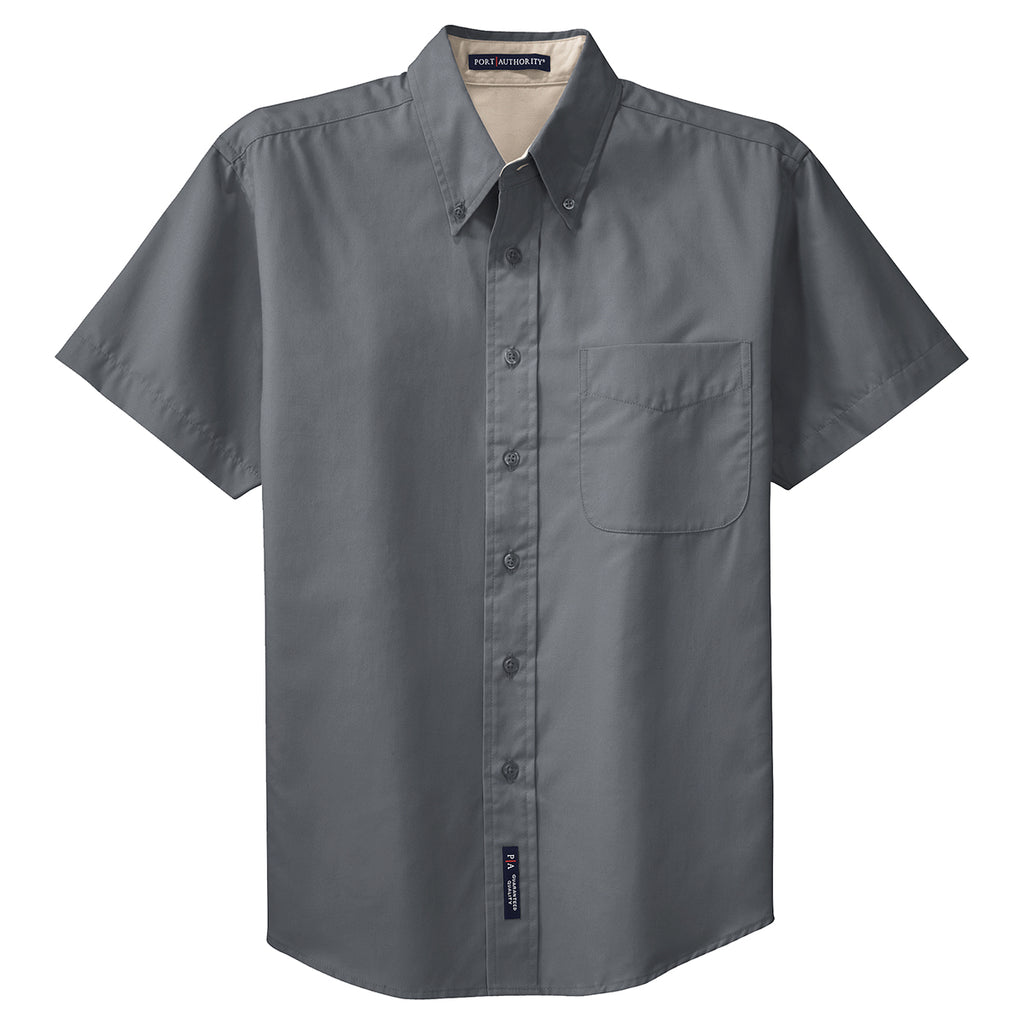 Port Authority Men's Steel Grey/Light Stone Tall Short Sleeve Easy Care Shirt