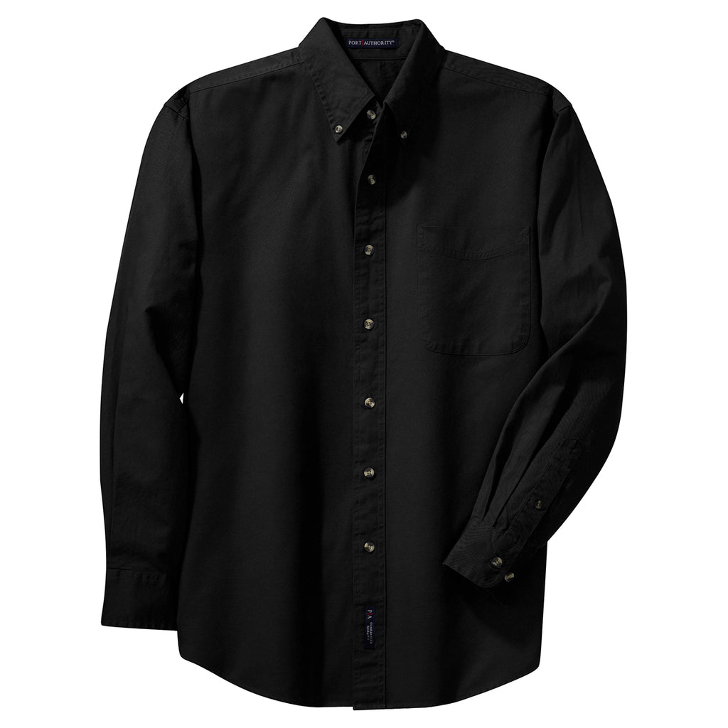 Port Authority Men's Black Tall Long Sleeve Twill Shirt