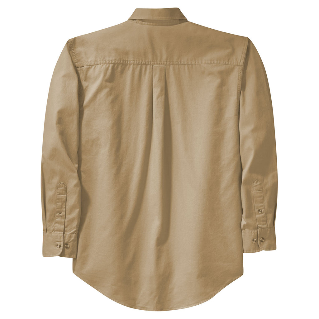 Port Authority Men's Khaki Tall Long Sleeve Twill Shirt