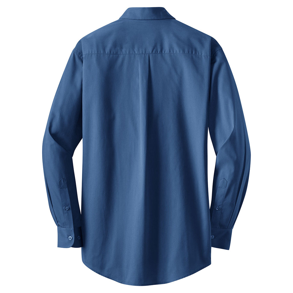 Port Authority Men's Blue Tall Tonal Pattern Easy Care Shirt