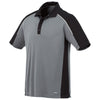Elevate Men's Steel Grey/Black/White Martis Short Sleeve Polo