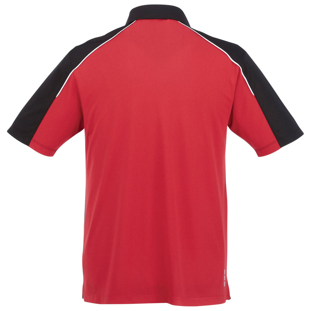 Elevate Men's Team Red/Black/Light Grey Martis Short Sleeve Polo