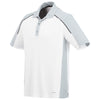 Elevate Men's White/Light Grey/Black Martis Short Sleeve Polo