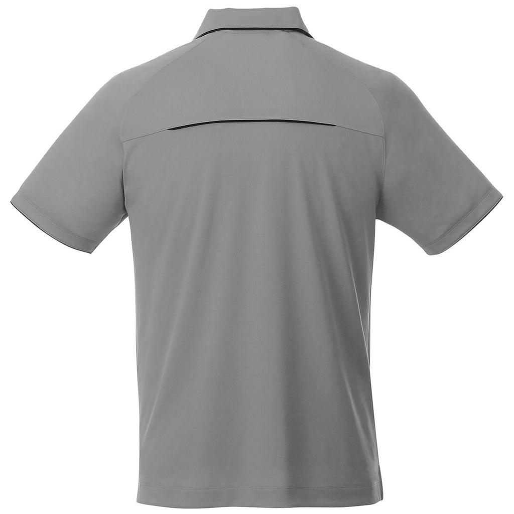 Elevate Men's Quarry/Black Remus Short Sleeve Polo