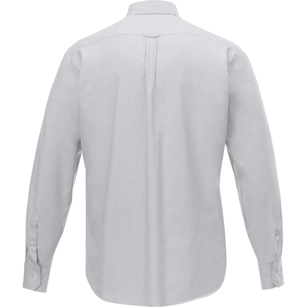 Elevate Men's Silver Irvine Oxford Long Sleeve Shirt