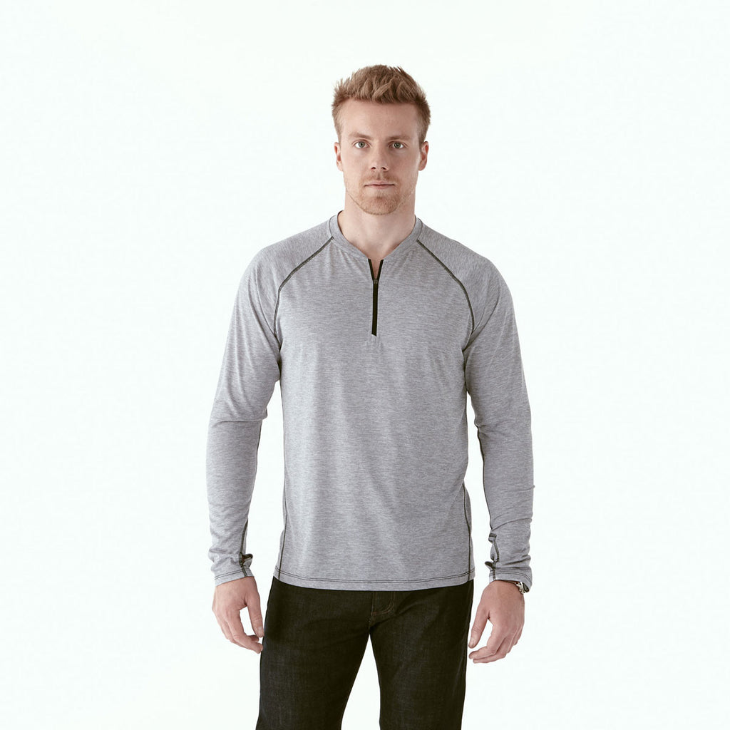 Elevate Men's Heather Grey Quadra Long Sleeve Shirt