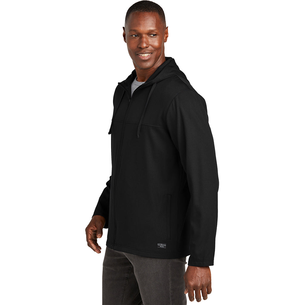 TravisMathew Men's Black Balboa Hoodied Full-Zip Jacket