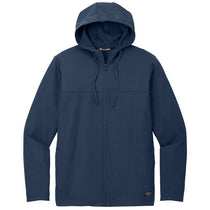 TravisMathew Men's Blue Nights Heather Balboa Hoodied Full-Zip Jacket