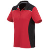 Elevate Women's Team Red/Black/Light Grey Martis Short Sleeve Polo