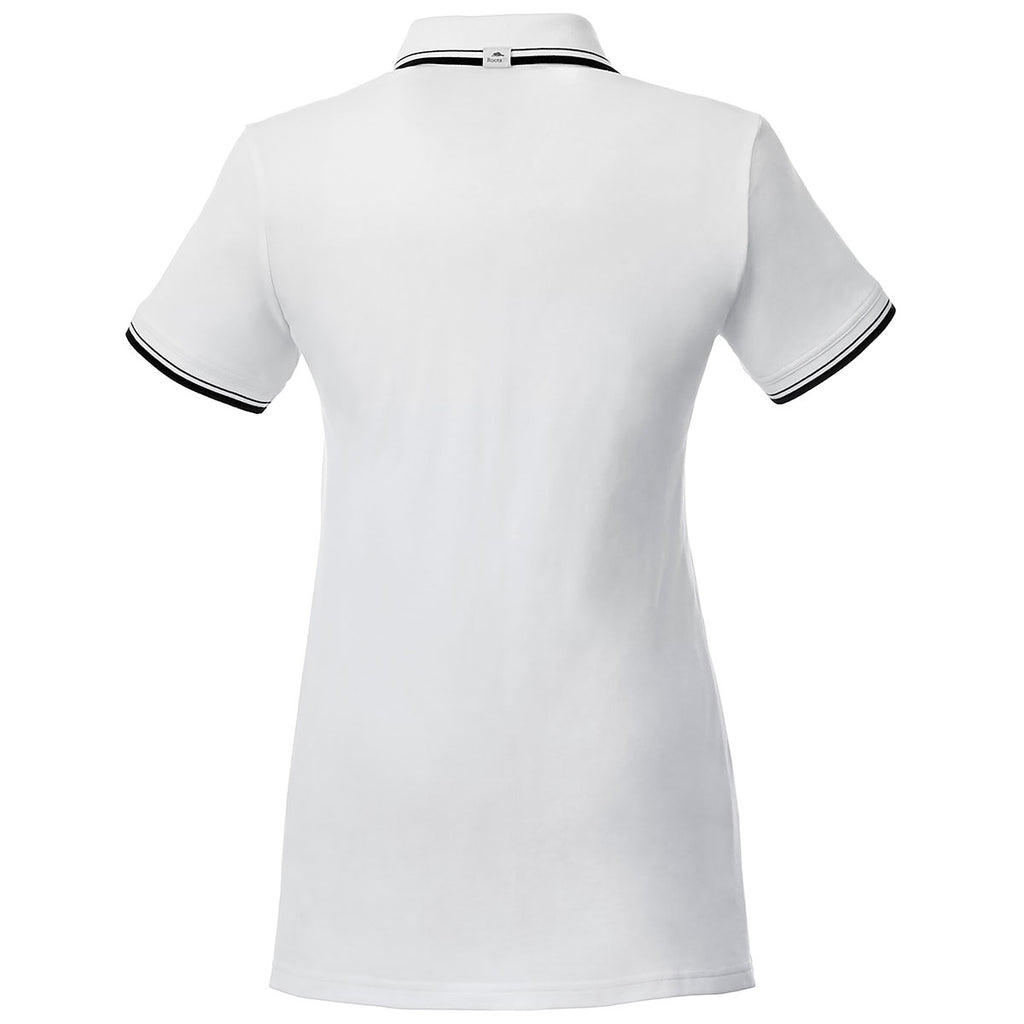 Roots73 Women's White/Black Limestone Short Sleeve Polo