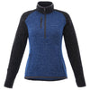 Elevate Women's Metro Blue Heather/Black Smoke Heather Vorlage Half Zip Knit Jacket