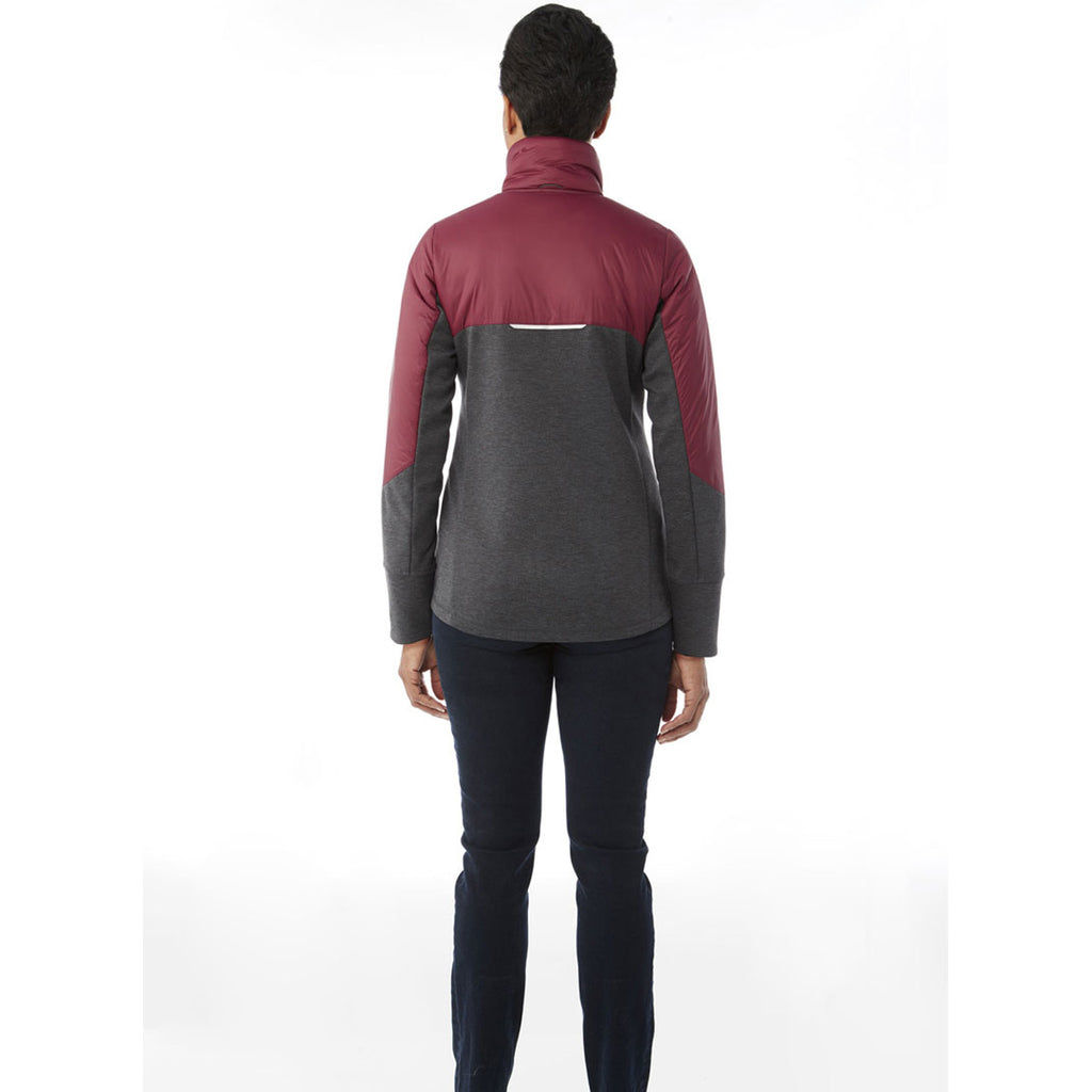 Elevate Women's Maroon/Heather Dark Charcoal Fernie Hybrid Insulated Jacket