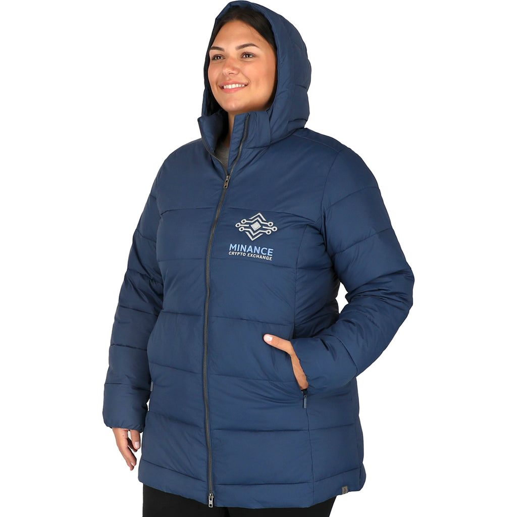 Trimark Women's River Blue Geneva Eco Long Packable Insulated Jacket