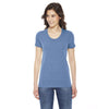 American Apparel Women's Athletic Blue Triblend Short-Sleeve Track T-Shirt