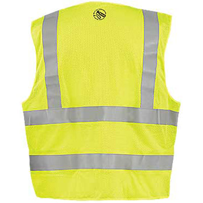OccuNomix Men's Yellow Mesh Self-Extinguishing Break-Away Vest with Quick Release Zipper