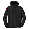 Sport-Tek Men's Black/ True Red Tall Tech Fleece Colorblock Hooded Sweatshirt