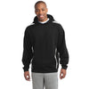 Sport-Tek Men's Black/ White Tall Sleeve Stripe Pullover Hooded Sweatshirt