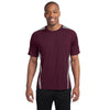 Sport-Tek Men's Maroon/ Silver Tall Colorblock PosiCharge Competitor Tee